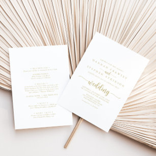 Gold Calligraphy Front & Back Wedding  Invitation