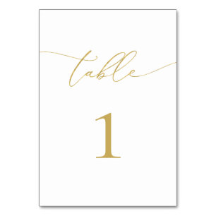 Gold Calligraphy Minimalist Table Number