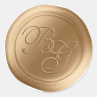 Gold Calligraphy Monogram Wax Seal Stickers