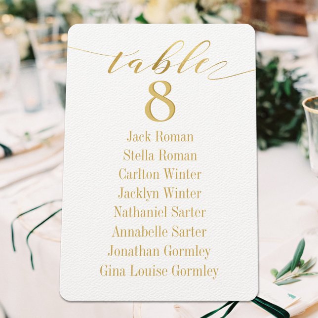 Gold Calligraphy Seating Chart Card (Creator Uploaded)