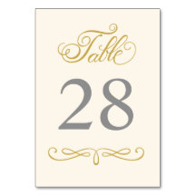 Gold Calligraphy Table Number | Editable Colour