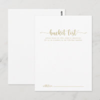 Gold Calligraphy Wedding Bucket List Cards
