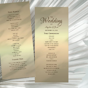 Gold Calligraphy Wedding Program