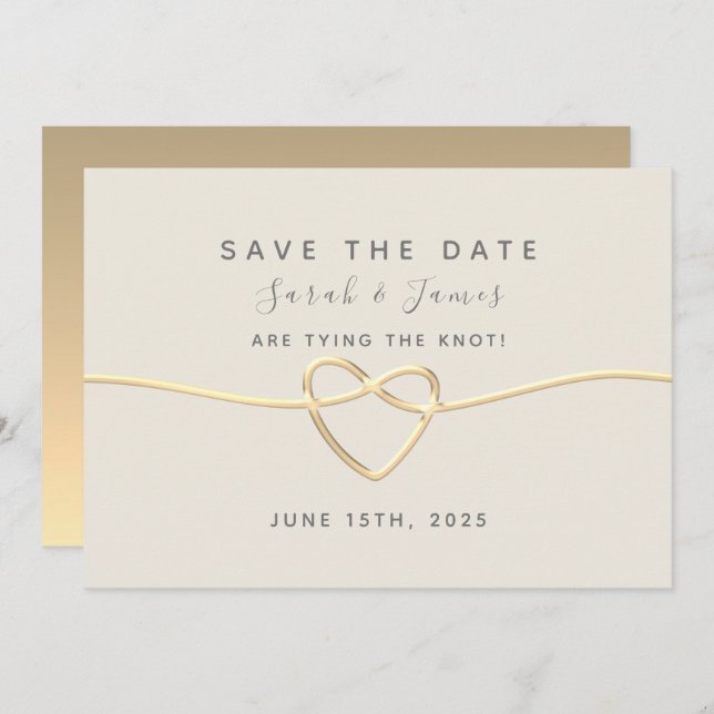 Gold Calligraphy Wedding Save The Date (Front/Back)