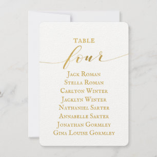 Gold Calligraphy Wedding Seating Chart Card