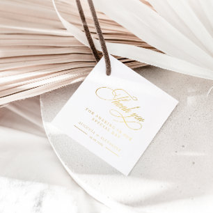 Gold Calligraphy Wedding Thank You Favour Tags