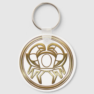 Gold Cancer Zodiac Crab Astrology Sign Key Ring