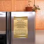 Gold Candle Lighting Blessing Hebrew Hanukkah Magnetic Dry Erase Sheet<br><div class="desc">Elegant Gold Candle Lighting Hebrew Blessing Hanukkah Magnet</div>