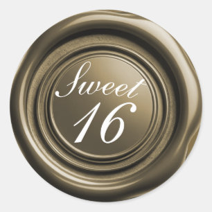 Gold Candle Wax Seal Drip Sweet 16 Wedding
