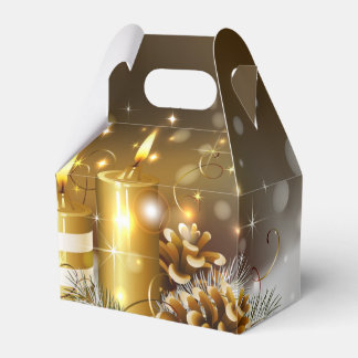 Gold Candles Christmas Elegant Holiday Favour Box