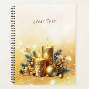Gold Candles Christmas Holiday Planner