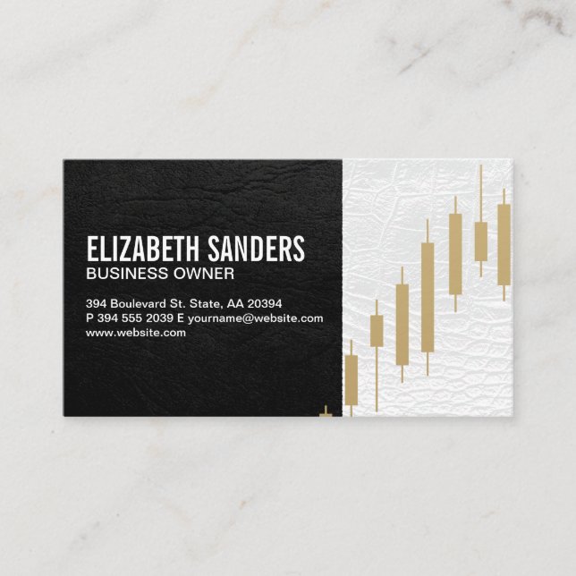 Gold Candlestick Logo Business Card (Front)