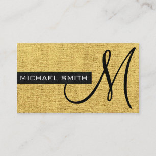 Gold Canvas Elegant Monogram Business Card