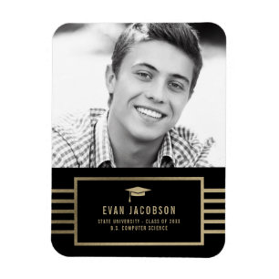 Gold Cap EDITABLE COLOR Graduation Magnet