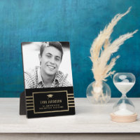 Gold Cap EDITABLE COLOR Graduation Photo Plaque