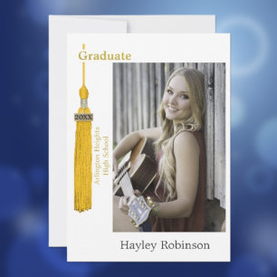Gold Cap Graduation Photo Announcement