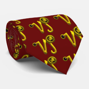 GOLD CAPRICORN ZODIAC JEWEL , Red Tie
