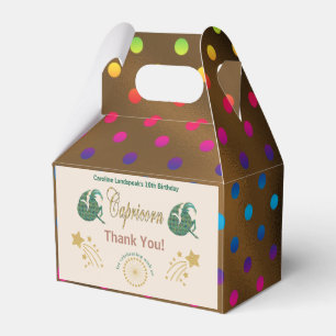 Gold Capricorn Zodiac multicolored confetti  Favour Box