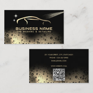 Gold Car Wash Automotive Cleaning Auto Detailing Business Card