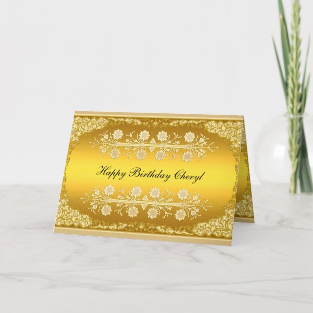 Gold Card "Happy Birthday" (Front)
