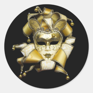 gold carnival mask stickers 