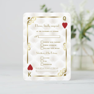 Gold Casino Las Vegas Gatsby Song Request Wedding RSVP Card