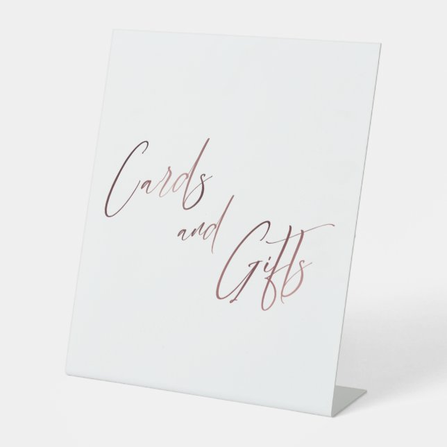 Gold Casual Handwriting Cards & Gifts Pedestal Sig Pedestal Sign (Front)