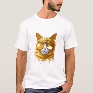 GOLD CAT AI Printable Art Generator T-Shirt