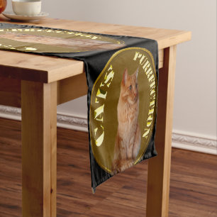 Gold Cat Coins With Ginger Cat,  Short Table Runner
