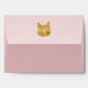 Gold Cats Blush Pink Ombre Envelopes