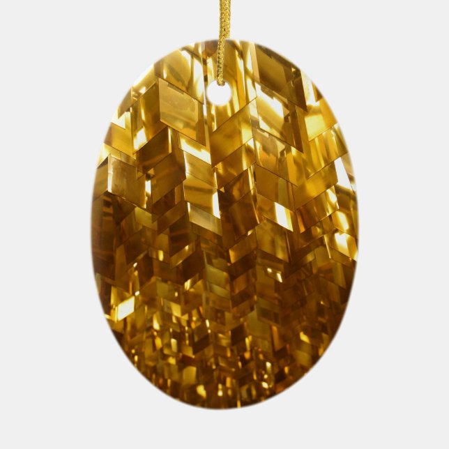 Gold Ceiling Abstract Art Ceramic Ornament (Front)