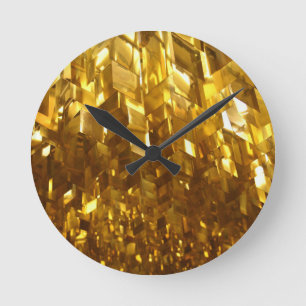 Gold Ceiling Abstract Art Round Clock