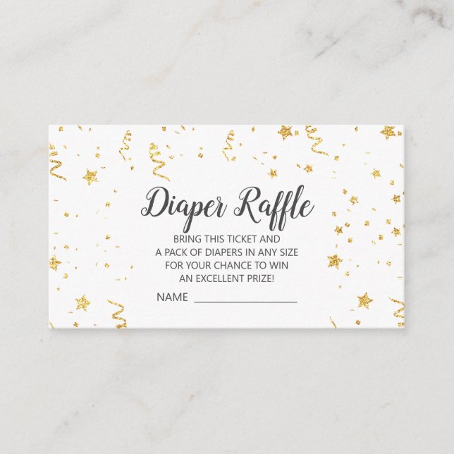 Gold Celebration Diaper Raffle Enclosure Card (Front)