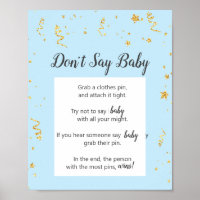 Gold Celebration on Blue Don't Say Baby Game