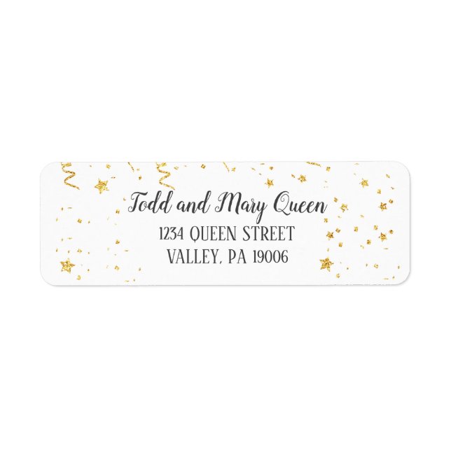 Gold Celebration Retirement Return Address Labels (Front)