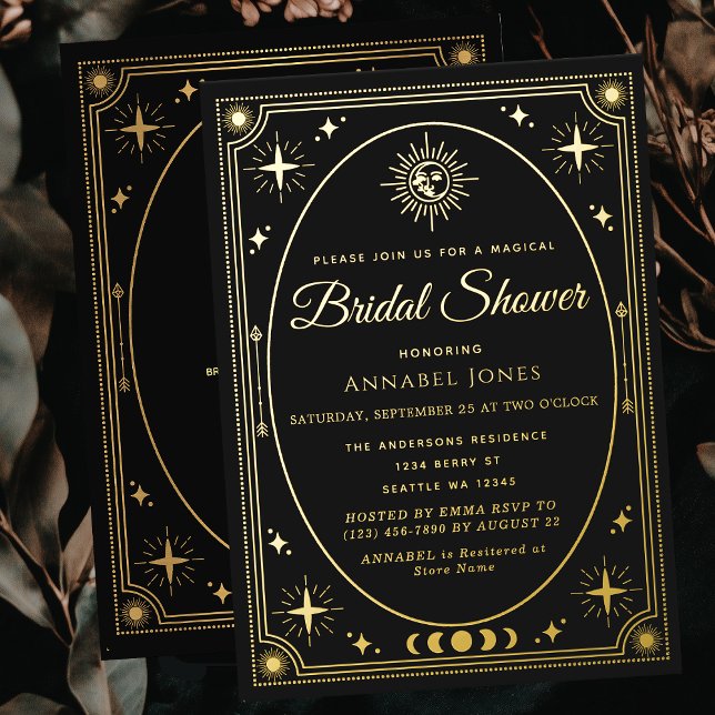 Gold Celestial Black Tarot Card Bridal Shower (Creator Uploaded)