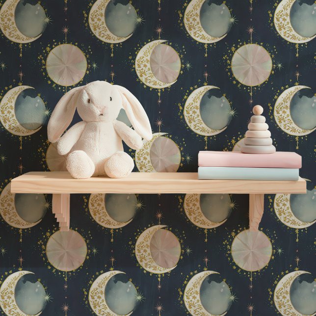 Gold Celestial Moon Phases & Stars  Wallpaper (Creator Uploaded)