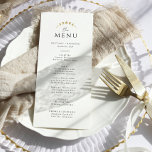 Gold Celestial Moon Wedding Menu<br><div class="desc">Transform your dining experience with the "Gold Celestial Moon Wedding Menu Card." Against a pristine white backdrop, the golden celestial elements, accompanied by the stylishly simple customisable initials, bring a touch of magic to your table settings. Moon phases delicately integrated into the design elevate the dining experience, symbolising the varied...</div>