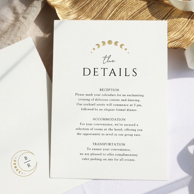 Gold Celestial Wedding Enclosure Card (Creator Uploaded)