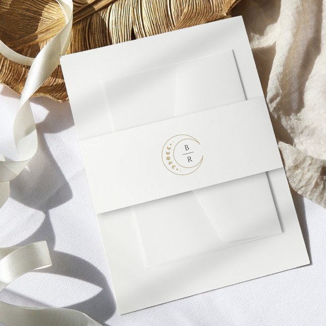 Gold Celestial Wedding Invitation Belly Band (Creator Uploaded)