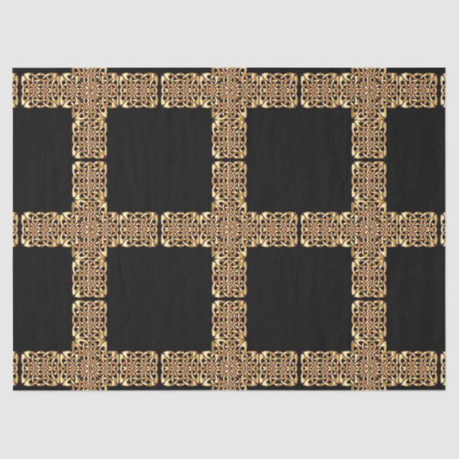 gold celtic cross tissue paper (Front)