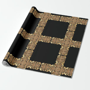 gold celtic cross wrapping paper