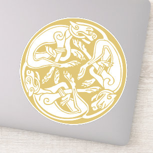 Gold Celtic Dog Trio 