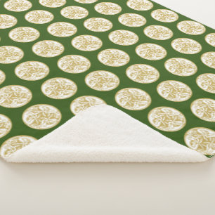 Gold Celtic Dog Trio Pattern  Sherpa Blanket