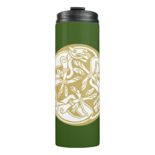 Gold Celtic Dog Trio  Thermal Tumbler