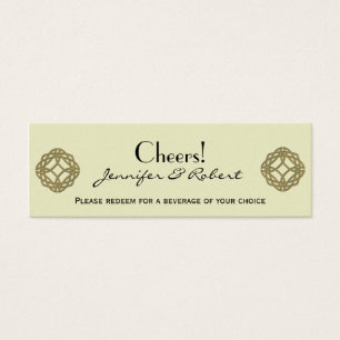 Gold Celtic Eternity Knot Wedding Drink Ticket