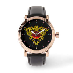 GOLD CELTIC HEART WITH RED RUBY,Black Watch