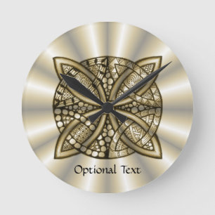 Gold Celtic Knot Original Artistic Design Round Clock