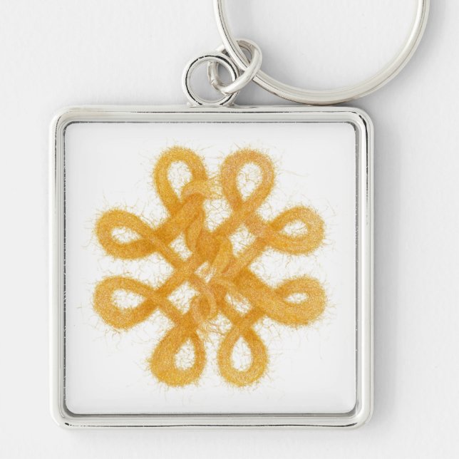 GOLD CELTIC KNOT Premium Square Keychain (Front)