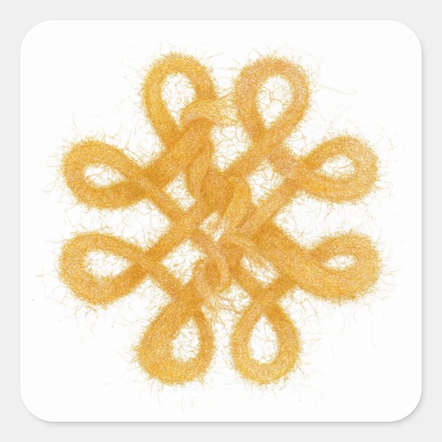 GOLD CELTIC KNOT Small Square Stickers (Front)